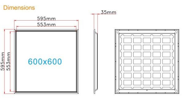 Ledpanel 60x60cm 36w BL 2C - Afbeelding 4